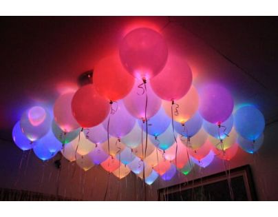 Rappa Balóniky nafukovacie LED svietiaci 5 ks mix farieb 30 cm