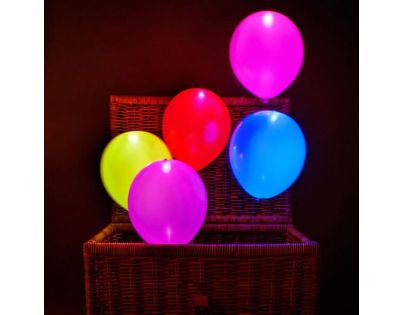 Rappa Balóniky nafukovacie LED svietiaci 5 ks mix farieb 30 cm