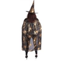 Rappa Čarodejnícky plášť s klobúkom a pavučinou pre dospievajucich Halloween 2