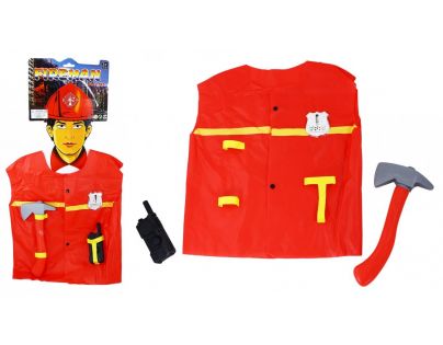 Rappa Detský hasičský plášť s doplnkami