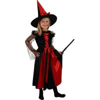 Rappa Detský kostým čarodejnice čiernočervený veľ. M