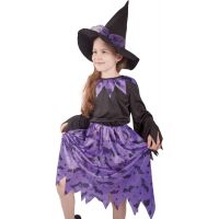 Rappa Detský kostým Čarodejnica s netopiermi a klobúkom veľkosť 105 - 116 cm 2