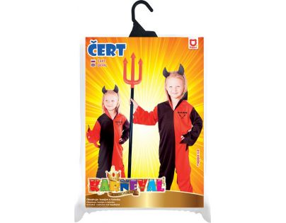 Rappa Detský kostým Čert s čelenkou a rohmi 116 - 128 cm