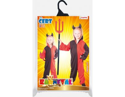 Rappa Detský kostým čert s rohmi veľkosť S