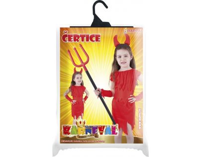 Rappa Detský kostým čertica s rohmi veľkosť S