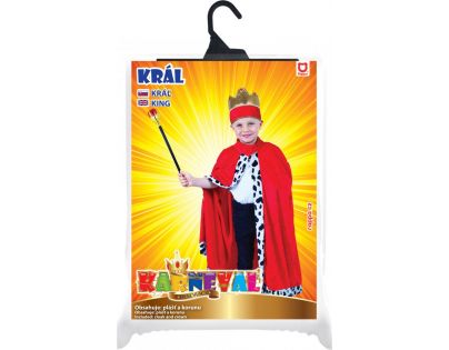 Rappa Detský kostým kráľovský plášť 104 - 136 cm