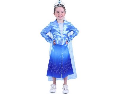 Rappa Detský kostým modrý Zimná princezná veľ. S