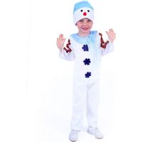 Rappa Detský kostým snehuliak s čiapkou a modrým šálom veľ. M 3