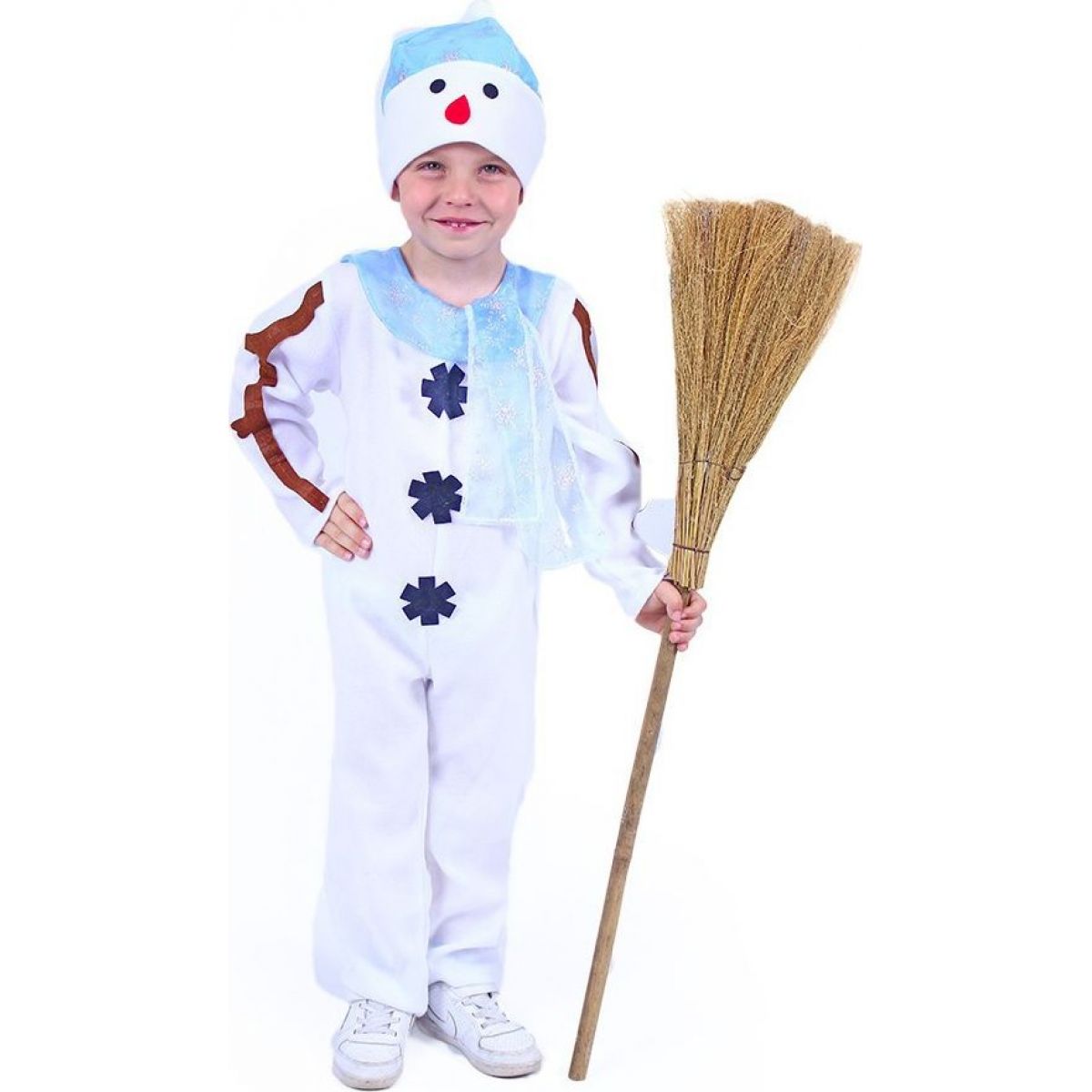 Rappa Detský kostým snehuliak s čiapkou 110 - 116 cm