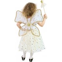 Rappa Detský kostým tutu Sukňa zlatá víla s paličkou a krídlami 104 - 146 cm 3
