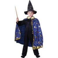 Rappa Detský kostým Kúzelnický modrý plášť s hviezdami 104 - 150 cm 2
