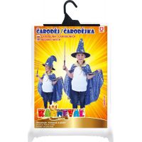 Rappa Detský modrý čarodejnícky plášť s klobúkom 3