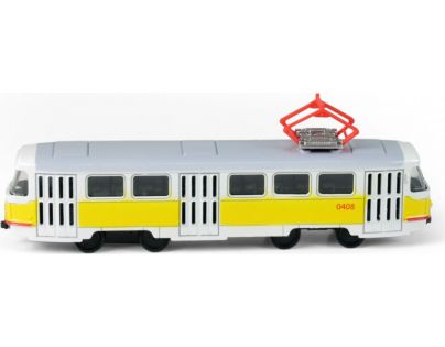 Rappa Kovová električka žltá 16 cm