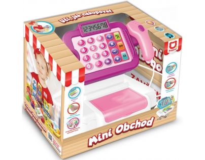 Rappa Mini obchod Pokladňa česká s učením ako nakupovať ružová