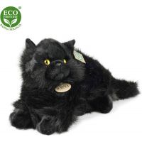 Rappa Plyšová mačka čierna ležiaca 30 cm Eco Friendly