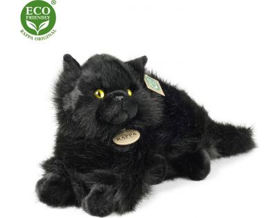 Rappa Plyšová mačka čierna ležiaca 30 cm Eco Friendly
