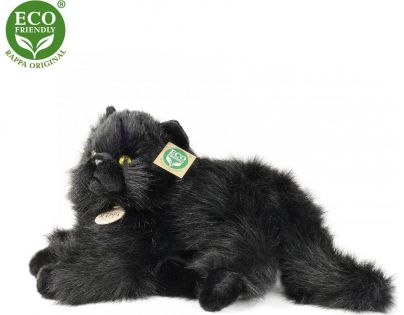 Rappa Plyšová mačka čierna ležiaca 30 cm Eco Friendly