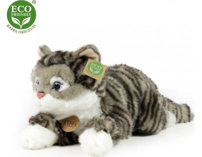 Rappa Plyšová mourovatá mačka sivá 42 cm Eco Friendly