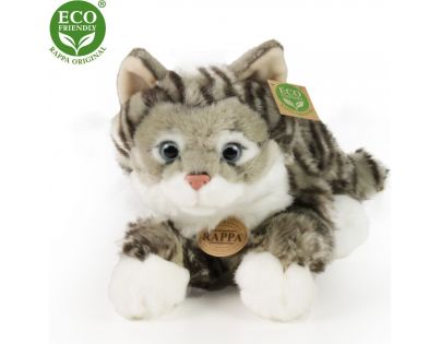 Rappa Plyšová mourovatá mačka sivá 42 cm Eco Friendly