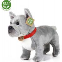Rappa Plyšový pes buldoček sivý 30 cm Eco Friendly