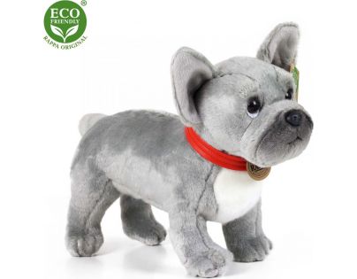 Rappa Plyšový pes buldoček sivý 30 cm Eco Friendly