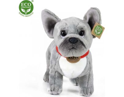Rappa Plyšový pes buldoček sivý 30 cm Eco Friendly