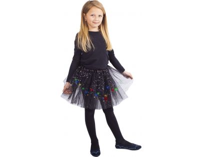 Rappa Detský kostým Sukňa tutu svietiaca čierna 104 – 146 cm