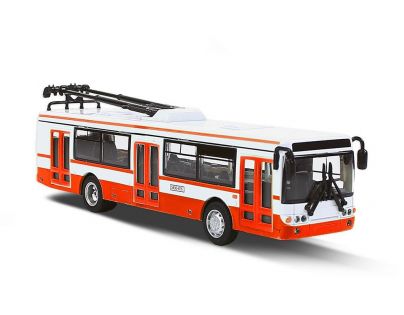 Rappa trolejbus kovový 16 cm červený 1 : 35