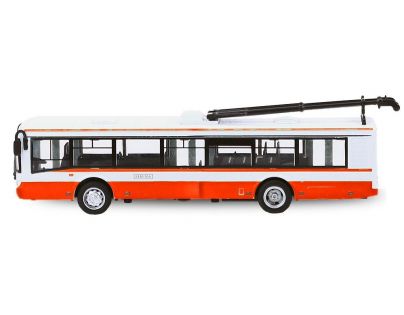 Rappa trolejbus kovový 16 cm červený 1 : 35