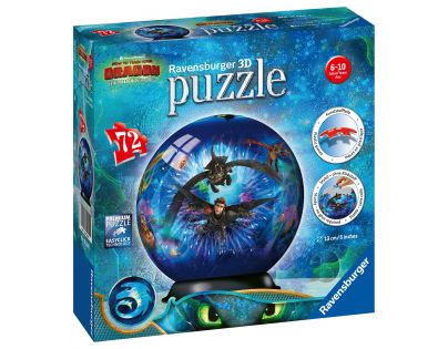 Ravensburger 111442 Puzzle-Ball Ako vycvičiť draka 3 72 dielikov