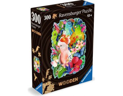 Ravensburger Drevené puzzle Farebné papagáje 300 dielikov