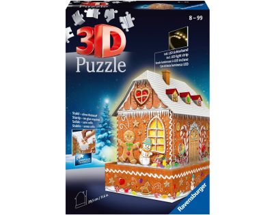 Ravensburger 3D Puzzle Nočná edícia Perníková chalúpka 216 dielikov