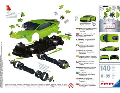Ravensburger 3D Puzzle Lamborghini Huracán Evo zelené 108 dielikov