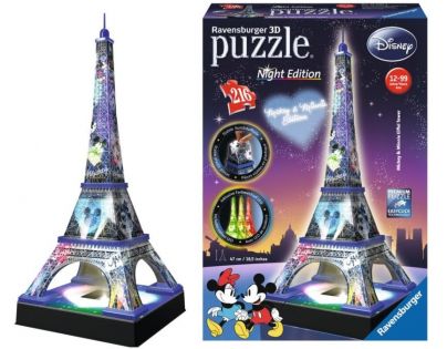 Ravensburger 3D puzzle Svítící Eiffelova věž s Disney motivem 216 dílků