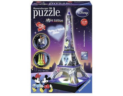 Ravensburger 3D puzzle Svítící Eiffelova věž s Disney motivem 216 dílků