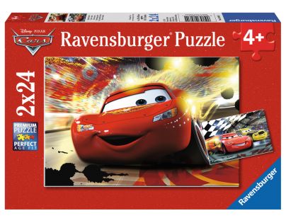 RAVENSBURGER 2x24 dílků Cars Auta : Závody 2v1