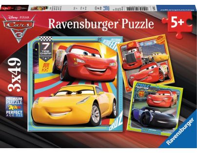 Ravensburger Disney Autá Puzzle 3 motívy 49 dielikov