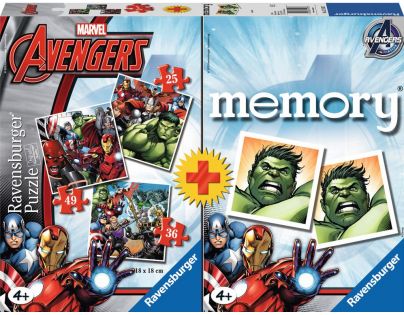 Ravensburger Disney Avengers Puzzle a memory® 25,49 a 36 dílků