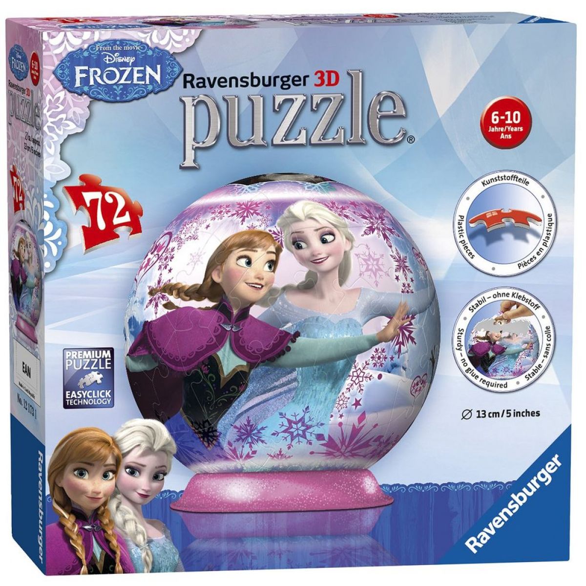 Ravensburger 3D puzzleball Frozen Ľadové kráľovstvo Anna a Elsa 72 dielikov