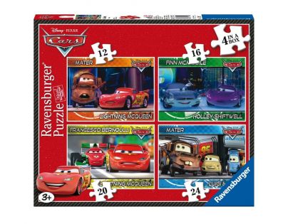 RAVENSBURGER 4v1 Auta Cars 12,16,20,24 dílků