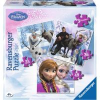 RAVENSBURGER 3v1 Ledové království: Anna Elsa a přátelé 25,36,49 dílků RAVENSBURGER 3v1 Ledové království: Anna Elsa a přátelé 25,36,49 dílků