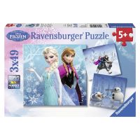 Ravensburger Puzzle Ľadové kráľovstvo dobrodružstvo na snehu  3 x 49 dielikov