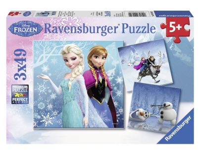 Ravensburger Puzzle Ľadové kráľovstvo dobrodružstvo na snehu  3 x 49 dielikov