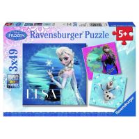 Ravensburger Puzzle Ľadové kráľovstvo Elsa, Anna, Olaf 3 x 49 dielikov
