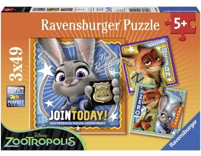 Ravensburger Disney Puzzle Zootropolis 3 x 49 dílků