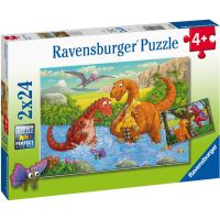 Ravensburger Puzzle Hraví dinosaury 2 x 24 dielikov 4