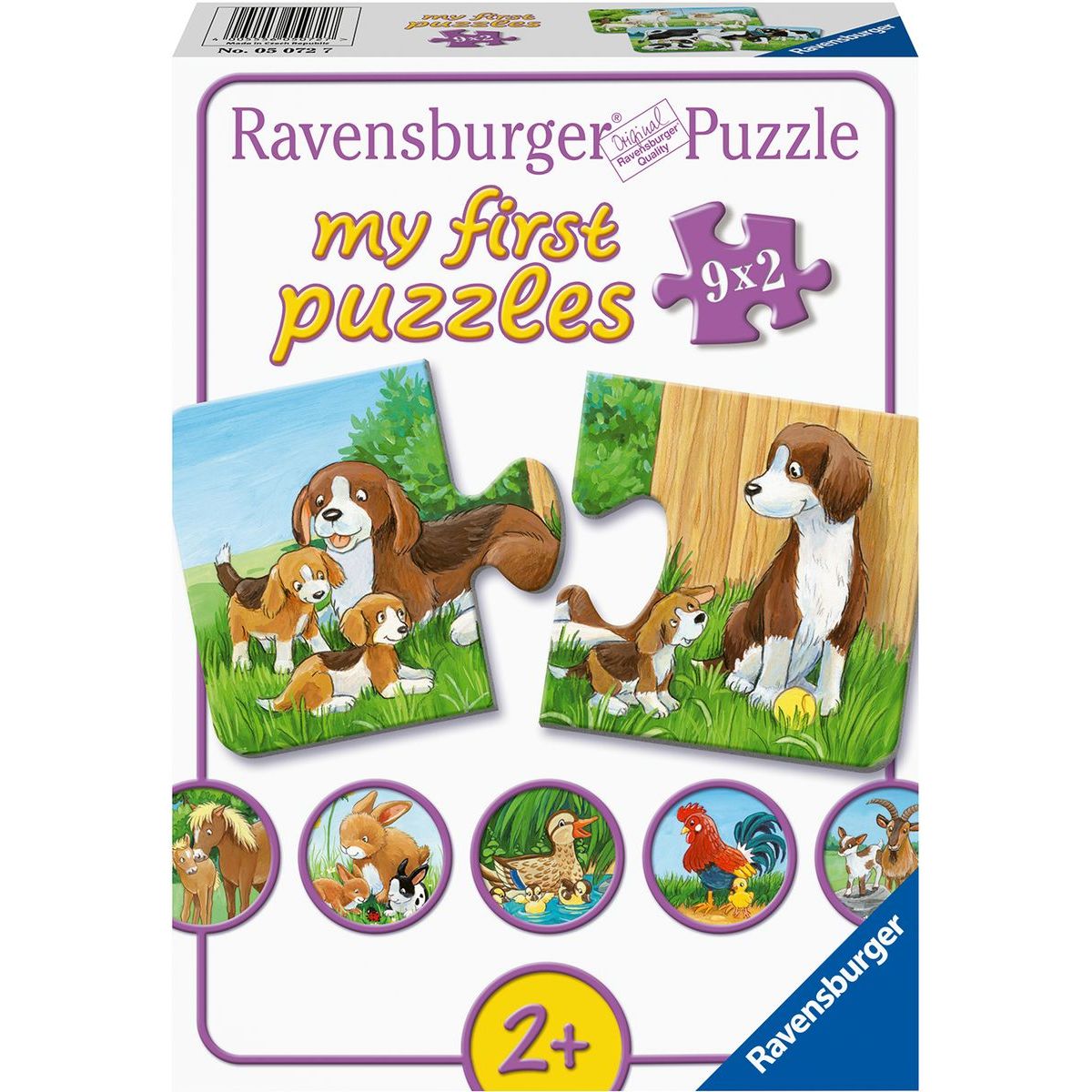 Ravensburger puzzle 050727 Zvieratká na dvore 9x2 dielikov