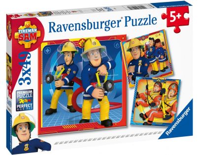 Ravensburger Puzzle Požiarnik Sam zachraňuje 3 x 49 dielikov