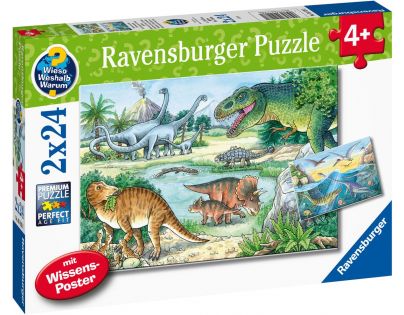 Ravensburger Puzzle Dinosaury 2 x 24 dielikov