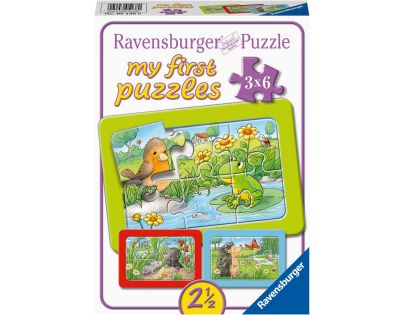 Ravensburger Puzzle Malé záhradné zvieratá 3 x 6 dielikov